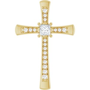 18K Yellow Gold 3.25x3.25 mm Square Pendant Mounting