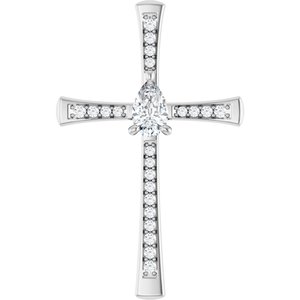 Platinum 8x5 mm Pear Pendant Mounting