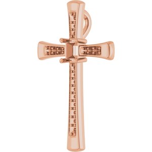 18K Rose Gold 3.25x3.25 mm Square Pendant Mounting – image 4
