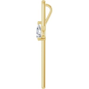 18K Yellow Gold 8x6 mm Pear Pendant Mounting – image 5