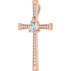 10K Rose Gold 8x6 mm Pear Pendant Mounting – image 3