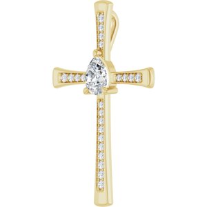 14K Yellow Gold 8x6 mm Pear Pendant Mounting – image 3