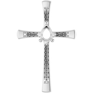 Platinum 7x5 mm Pear Pendant Mounting – image 2