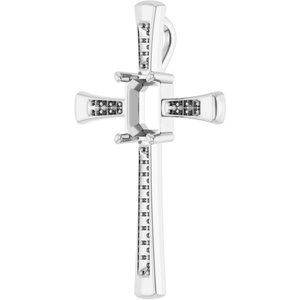 14K X1 White Gold 8x6 mm Emerald Pendant Mounting – image 4