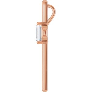 14K Rose Gold 8x6 mm Emerald Pendant Mounting – image 5