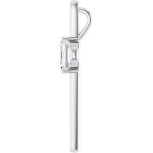 14K X1 White Gold 8x6 mm Emerald Pendant Mounting – image 5