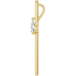 18K Yellow Gold 7x5 mm Pear Pendant Mounting – image 5