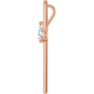 14K Rose Gold 7x5 mm Pear Pendant Mounting – image 5