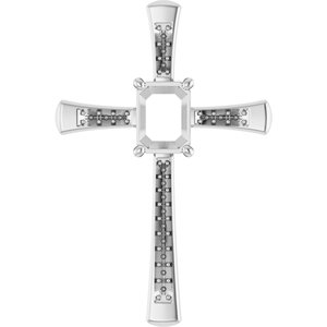 Sterling Silver 8x6 mm Emerald Pendant Mounting – image 2