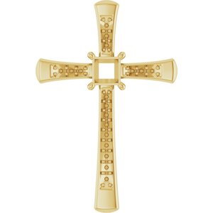 14K Yellow Gold 3.75x3.75 mm Square Pendant Mounting – image 2