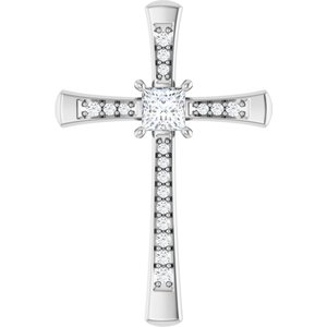 Continuum Sterling Silver 3.75x3.75 mm Square Pendant Mounting