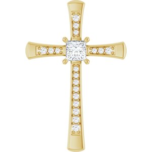 18K Yellow Gold 3.75x3.75 mm Square Pendant Mounting