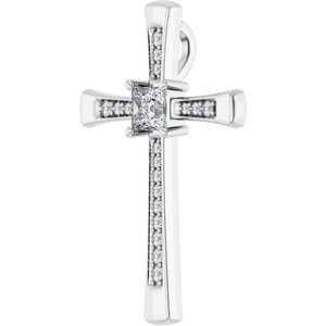 10K White Gold 3.75x3.75 mm Square Pendant Mounting – image 3