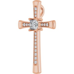14K Rose Gold 3.75x3.75 mm Square Pendant Mounting – image 3