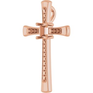 14K Rose Gold 3.75x3.75 mm Square Pendant Mounting – image 4