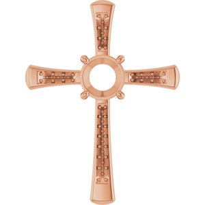 10K Rose Gold 7.4 mm Round Pendant Mounting – image 2