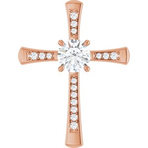 10K Rose Gold 7.4 mm Round Pendant Mounting