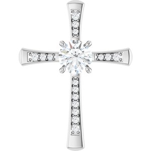 18K White Gold 7.4 mm Round Pendant Mounting