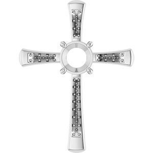 14K White Gold 7.4 mm Round Pendant Mounting – image 2