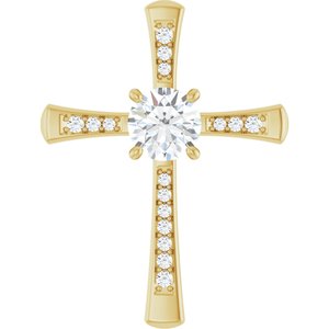 14K Yellow Gold 7.4 mm Round Pendant Mounting