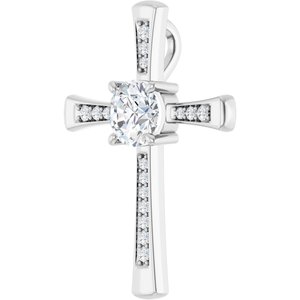 18K White Gold 7.4 mm Round Pendant Mounting – image 3