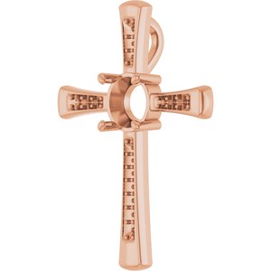 10K Rose Gold 7.4 mm Round Pendant Mounting – image 4