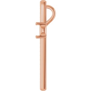 14K Rose Gold 3.75x3.75 mm Square Pendant Mounting – image 6