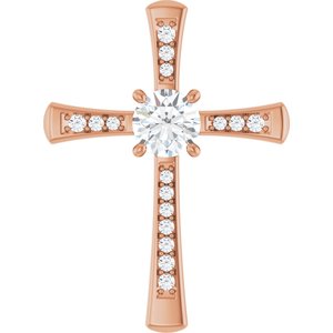10K Rose Gold 6.5 mm Round Pendant Mounting