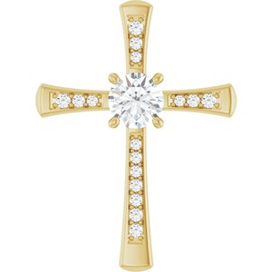 14K Yellow Gold 6.5 mm Round Pendant Mounting