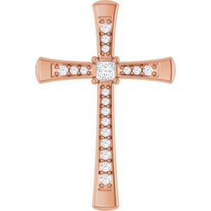 14K Rose Gold 2.25x2.25 mm Square Pendant Mounting