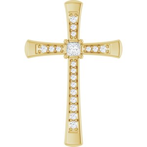 14K Yellow Gold 2.25x2.25 mm Square Pendant Mounting