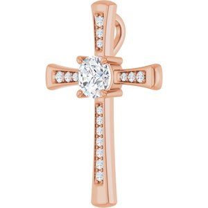 14K Rose Gold 6.5 mm Round Pendant Mounting – image 3
