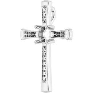 18K White Gold 6.5 mm Round Pendant Mounting – image 4