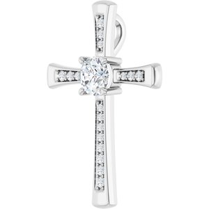 18K White Gold 5.8 mm Round Pendant Mounting – image 3