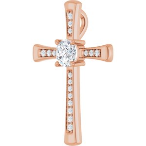 14K Rose Gold 5.8 mm Round Pendant Mounting – image 3