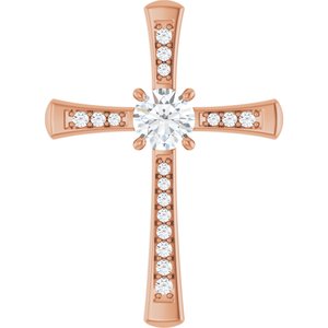 18K Rose Gold 5.8 mm Round Pendant Mounting