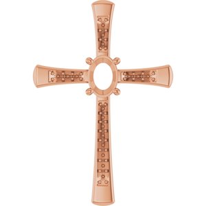 18K Rose Gold 7x5 mm Oval Pendant Mounting – image 2