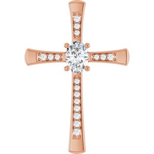 18K Rose Gold 7x5 mm Oval Pendant Mounting
