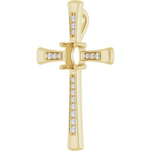14K Yellow Gold 7x5 mm Oval 1/5 CTW Lab-Grown Diamond Semi-Set Pendant – image 2