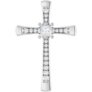 Continuum Sterling Silver 3.5x3.5 mm Square Pendant Mounting