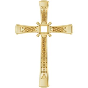 10K Yellow Gold 3.5x3.5 mm Square Pendant Mounting – image 2