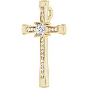 18K Yellow Gold 3.5x3.5 mm Square Pendant Mounting – image 3