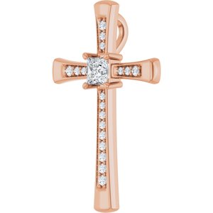 14K Rose Gold 3.5x3.5 mm Square Pendant Mounting – image 3