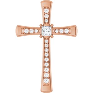 10K Rose Gold 2.75x2.75 mm Square Pendant Mounting