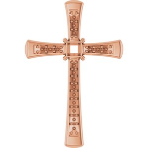 10K Rose Gold 2.75x2.75 mm Square Pendant Mounting – image 2