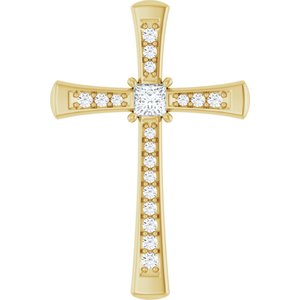 10K Yellow Gold 2.75x2.75 mm Square Pendant Mounting