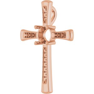 10K Rose Gold 7 mm Round Pendant Mounting – image 4