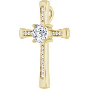 18K Yellow Gold 7 mm Round Pendant Mounting – image 3