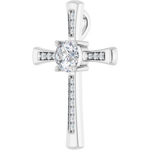 14K White Gold 7 mm Round Pendant Mounting – image 3