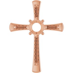 10K Rose Gold 7 mm Round Pendant Mounting – image 2